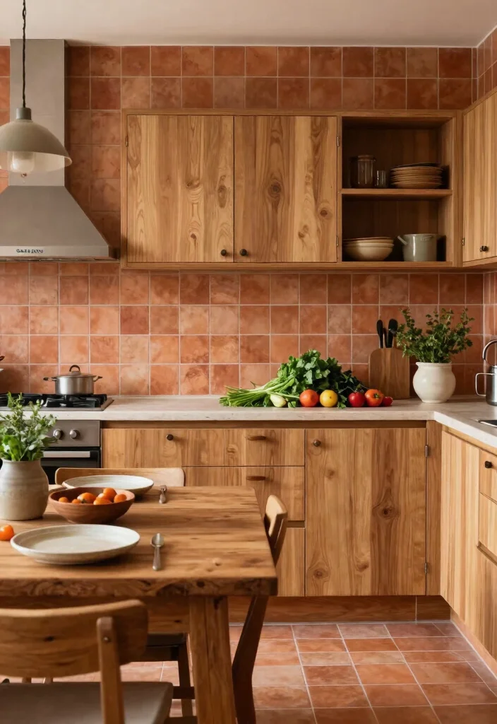 14 Kitchen Interior Color Ideas to Set the Mood 5. Warm Terracotta Earthy and Inviting 0