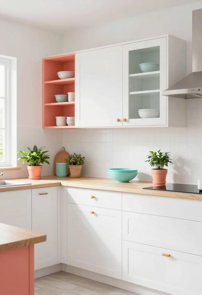 14 Kitchen Interior Color Ideas to Set the Mood 6. Gentle Coral A Touch of Playfulness 0