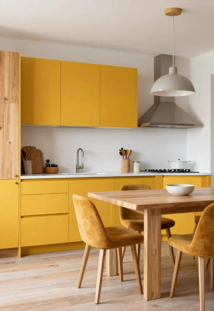 14 Kitchen Interior Color Ideas to Set the Mood 8. Vibrant Mustard A Bold Statement 0