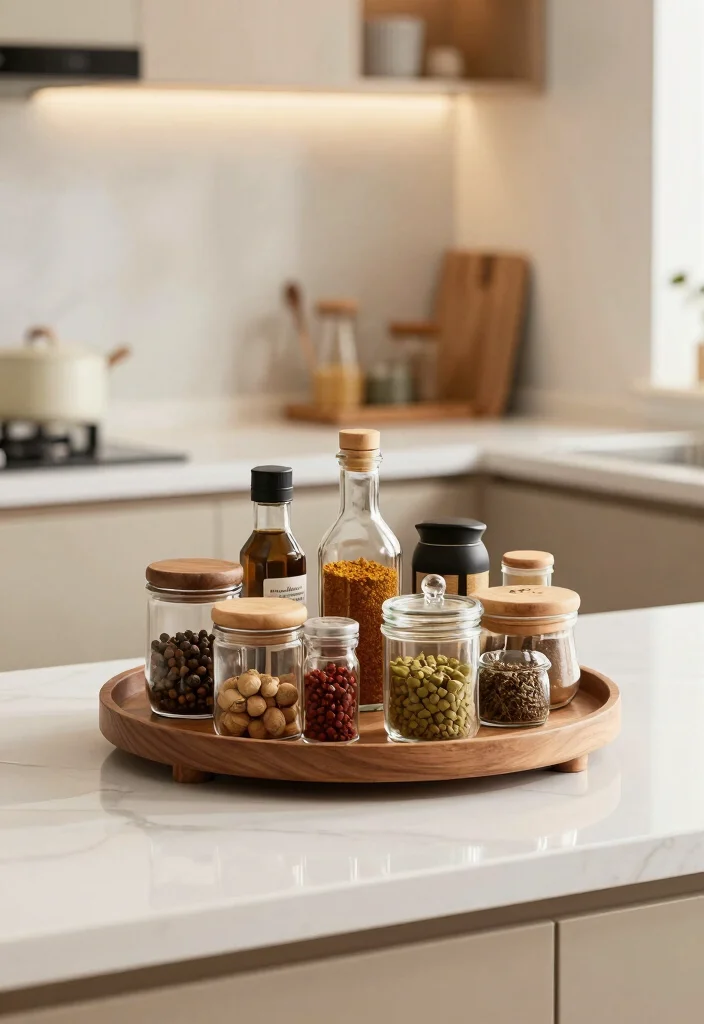 14 Kitchen Organizing Ideas for a Clutter Free Space 8. Use a Lazy Susan 0