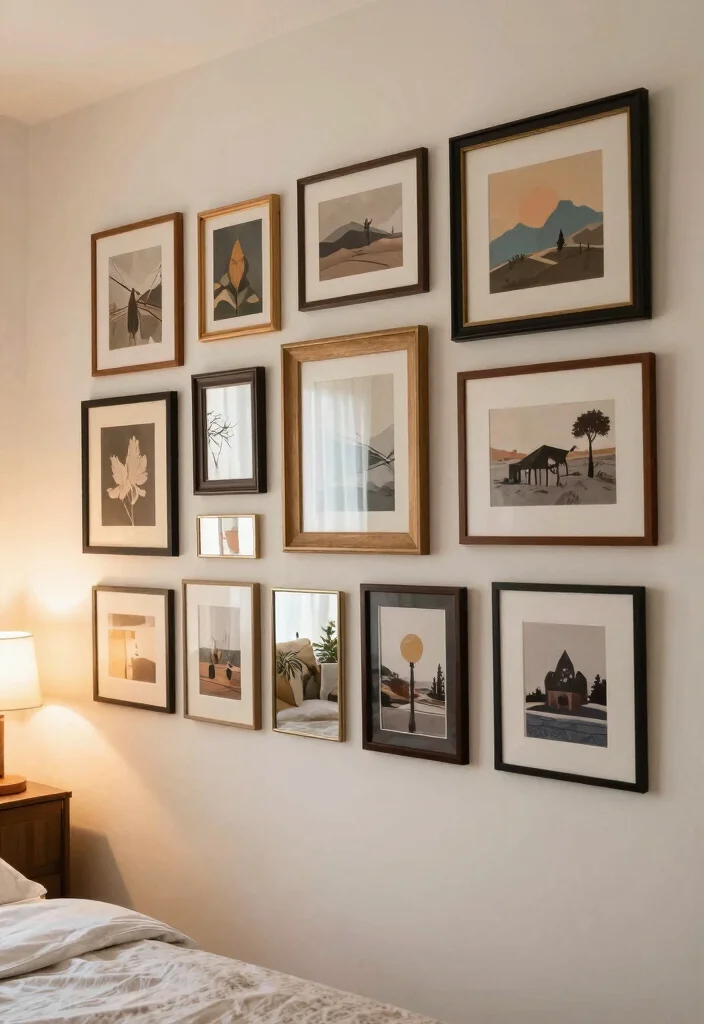 14 Low Budget Bedroom Ideas That Still Look Beautiful 2. Create a Gallery Wall 0