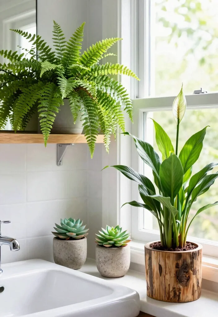 14 Luxury Guest Bathroom Ideas That Impress Instantly 4. Green Plants as Decor 0