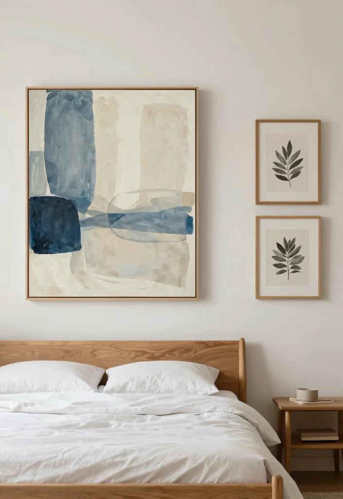 14 Main Bedroom Decor Ideas for a Polished Finish 4. Minimalist Artwork 0