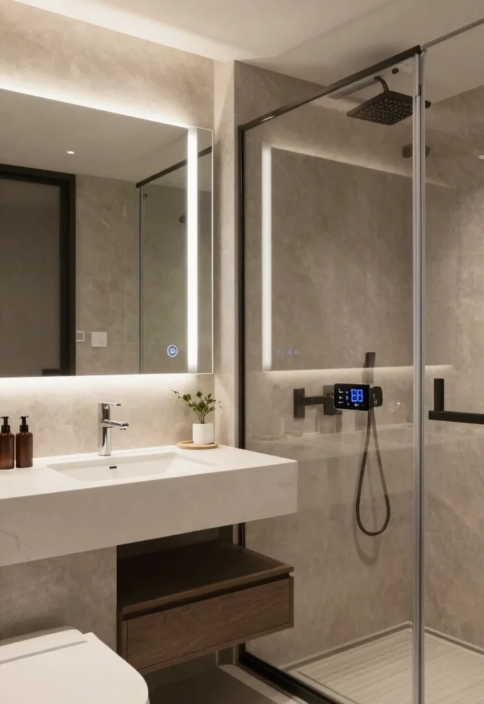 14 Master Suite Bathroom Ideas for Large Luxurious Spaces 42 14 Master Suite Bathroom Ideas for Large Luxurious Spaces 12. High Tech Features Smart Bathrooms 0