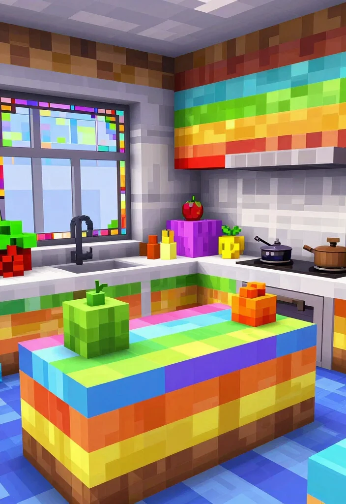 9 Minecraft Kitchen Design Ideas for Creative Builds 4. Bright and Colorful 0