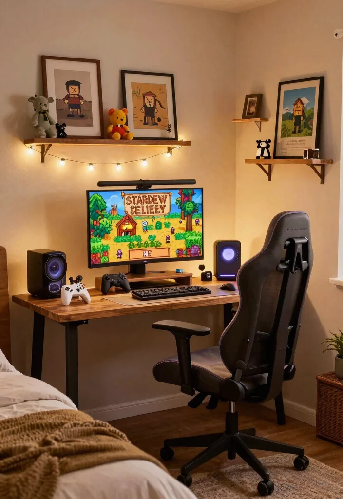 9 Stardew Valley Bedroom Ideas Fans Will Love 23 9 Stardew Valley Bedroom Ideas Fans Will Love 3. Vintage Gaming Corner 0