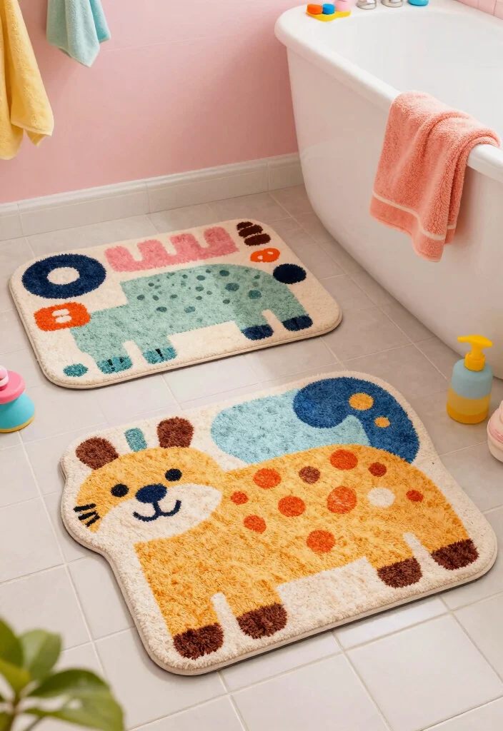 9 Toca Boca Bathroom Ideas for Big Family Homes 3. Fun and Functional Bath Mats 0