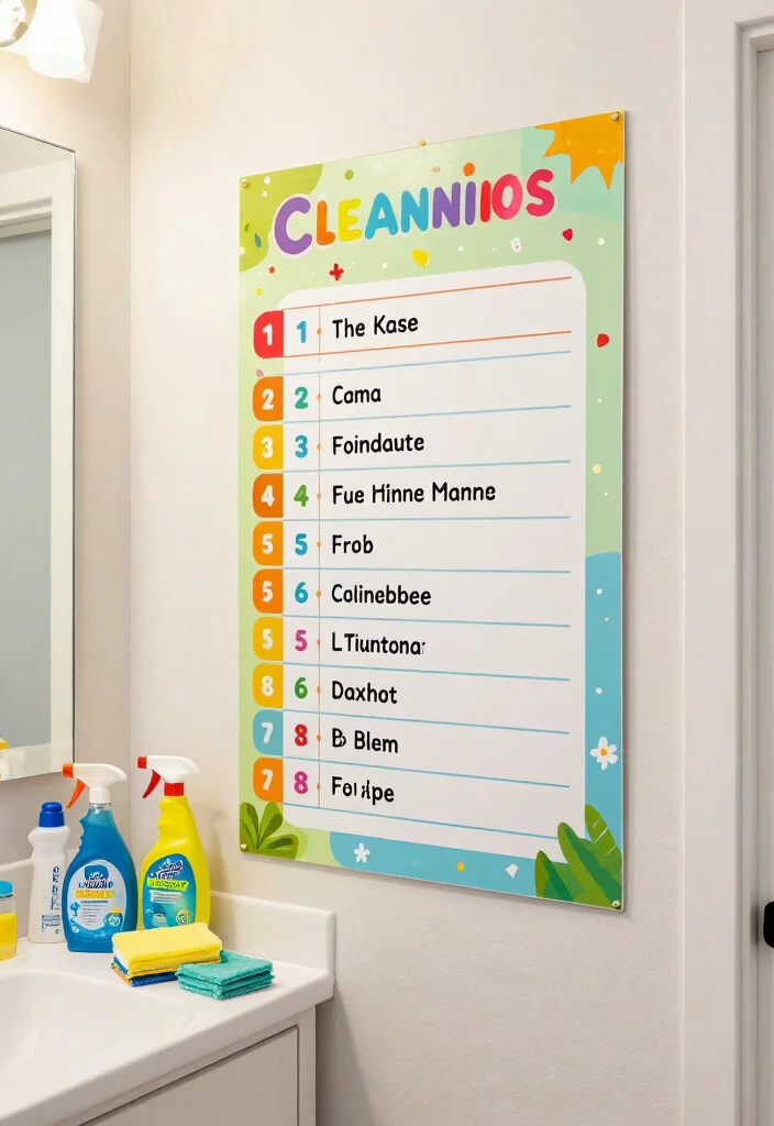 9 Toca Boca Bathroom Ideas for Big Family Homes 5. Collaborative Family Cleaning Charts 0