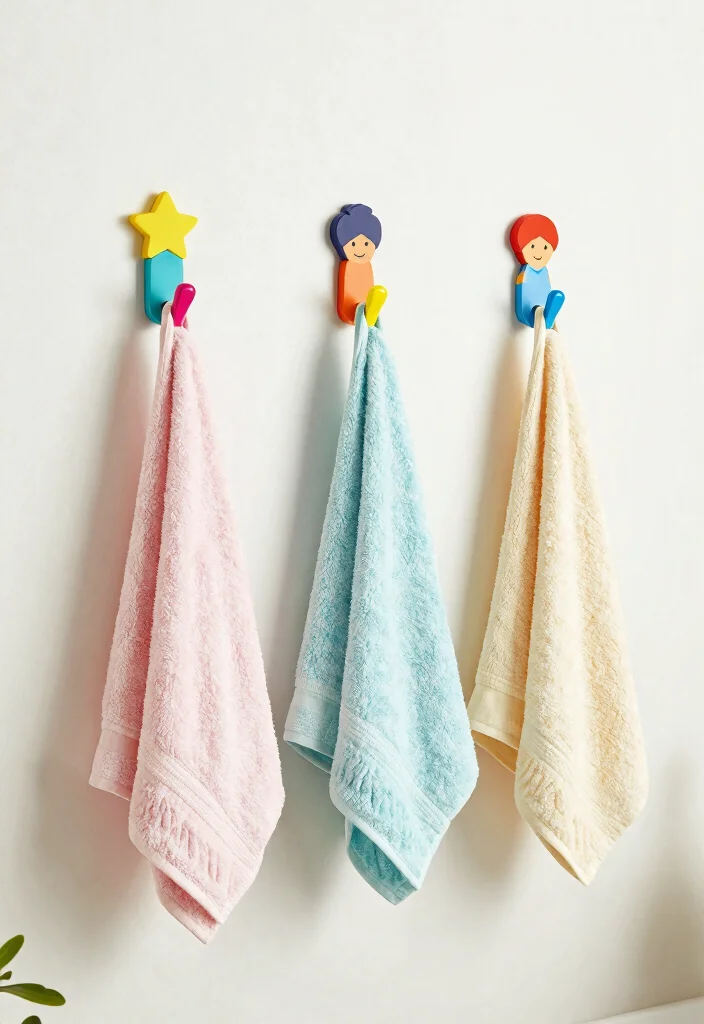 9 Toca Boca Bathroom Ideas for Big Family Homes 6. Personalized Towel Hooks 0